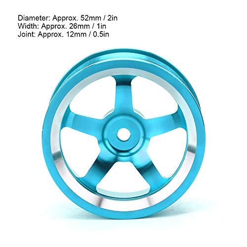 4 Pcs RC Wheel Hub, Aluminum Alloy Wheel Hub Accessory RC Parts Wheels Upgrade Parts Fit for HSP 94123 Touring Drift Car - color: Blue