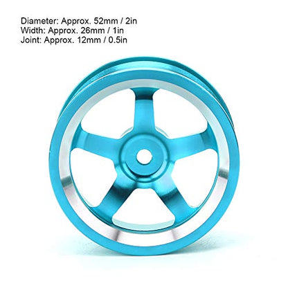 4 Pcs RC Wheel Hub, Aluminum Alloy Wheel Hub Accessory RC Parts Wheels Upgrade Parts Fit for HSP 94123 Touring Drift Car - color: Blue