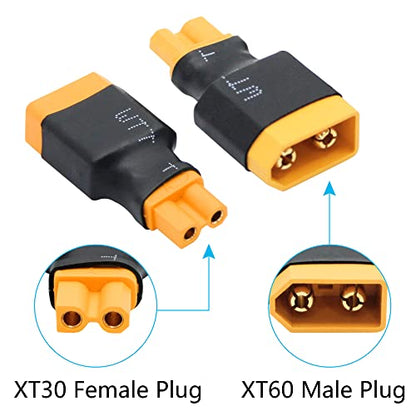 2Pair XT60 to XT30 Male Female Adaptor,XT30 to XT60 Wireless Connector Plug for RC FPV Drone Car Lipo NiMH Battery Charger ESC(4Pcs) - size: 2Pair XT60 to XT30 (4Pcs）