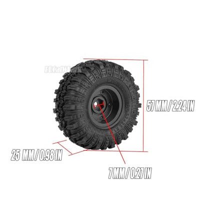 RC 1.0" Wheels and Tires for 1/18 TRX4M,1/24 SCX24 RC Crawler Car,RC Off Road Buggy Rally Truck Wheel and Tires,1.0 Alloy Wheel Rims & Rubber Tires,w/Foam Inserts,7mm Hex Rim,4PCS-(A) - style: 1.0 - (A-Gravel Tires)