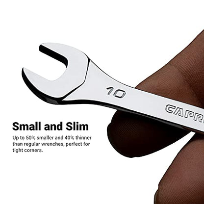 Capri Tools 5/16 in. x 3/8 in. Slim Mini Open End Wrench, SAE - size: 5/16 in x 3/8 in