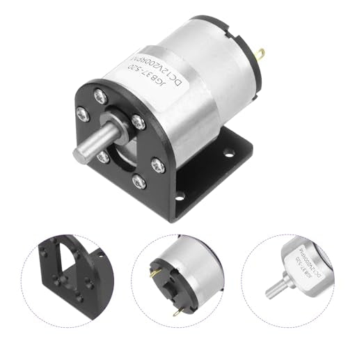 DMiotech Micro DC 12V 200RPM Geared Motor with Bracket Gear Reduction Motors 37mm Diameter Gearbox Micro Speed Reduction for RC Car, Robot Model, DIY Toys - style: 200RPM