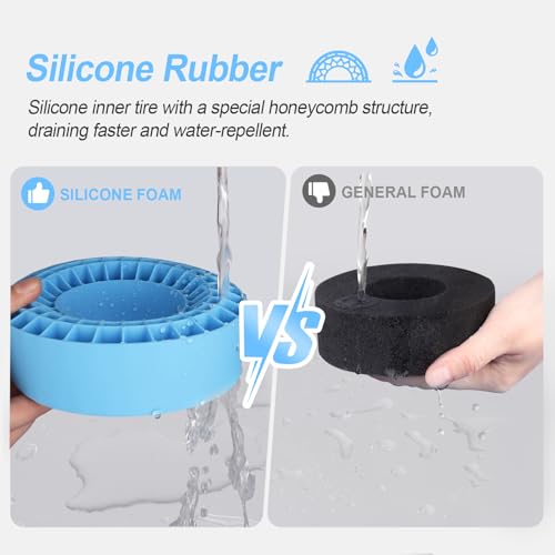 HobbyPark 2.2" Silicone Tire Inserts Soft, Fits 132-134mm 5.25" OD Crawler Tires, Replaces Foam Inserts, 4‑Pack, Waterproof, Good Traction & Sidewall Support for 1/10 RC Crawlers, 125×45mm (Blue) - color: Blue