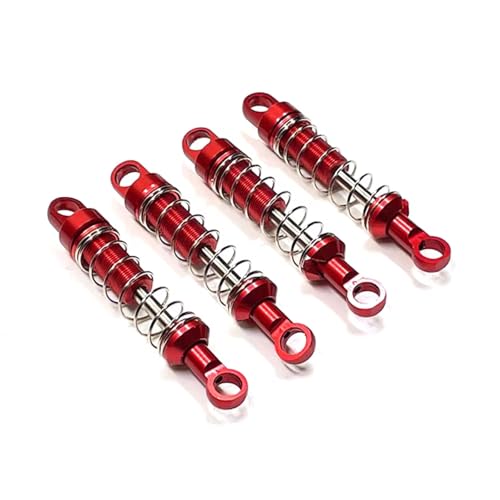 Compatible with MN for MN78 for MN168 1/12 RC Car Accessories Parts 1Set Metal Non‑Hydraulic External for Spring Shock Absorber Set RC Assortment(Red) - color: Red
