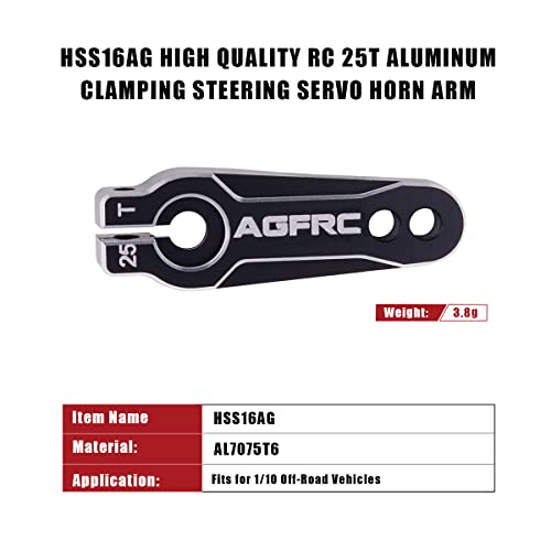 AGFRC 25T Metal Servo Horn for 1/10 1/8 Scales RC Models (HSS16AG)