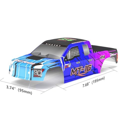 RC Brushless Truck 1/16 PC Car Shell, 1PCS MT-16-Blue - color: Blue