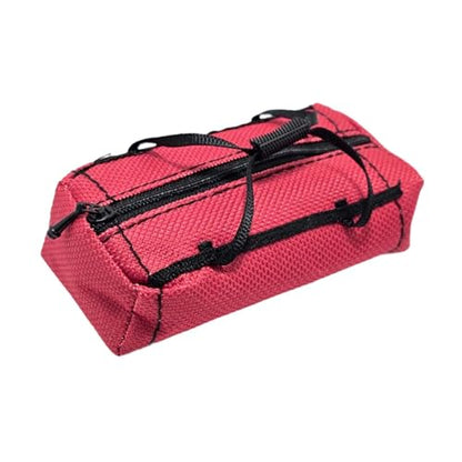 DYNWAVE RC Luggage Carrying Bag Miniature Sports Travel Bag Sturdy Spare Part Lightweught Realistic for 1:10 RC Crawler Car Ornament, Red