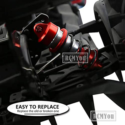 Shock Absorber Upgrades for 1/7 Felony 6S BLX,Infraction 6S BLX,Limitless Roller Speed Bash,4Pcs Front Rear RC Shocks Damper Parts,Adjustable Hop Ups,Replace #ARA330627,Red - color: Red