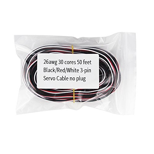 50 feet 22AWG Servo Cable 3p Line for Futaba JR RC Servo Hobby Model Aircraft Model Wiring 60 corex0.08mm