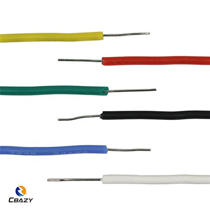 Silicone Wire Kit CBAZY Electric Wire Hook up Wire Kit (Solid Wire) 24 Gauge 6 Colors 26.2 feet Each Wires 24 AWG - color: silicone-soild-electrical wire, size: 24AWG