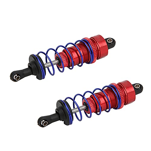 2pcs 92mm RC Oil Pressure Adjustable Front Shock Damper, 1/10 RC Car Shock Absorber, Upgraded Aluminum Alloy Buggy Suspension for ZD Racing HSP Hongnor LRP HPI (Red) - color: Red