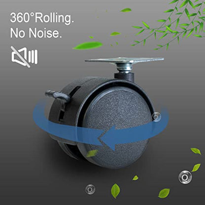 2 Inch Furniture Caster Wheels 4pcs Swivel Plastic Rollers with Locks Stainless Screws Small Universal Plate Wheel Casters Replacement for Cabinet Drawer Table Desk Cart in Office Kitchen - style: 2 Inches Plate Casters
