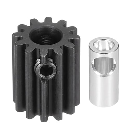 MECCANIXITY Steel 32P Gear Set with Gear Adapter 12T 5mm Shaft Motor Gears for RC Vehicles Truck Drift Car Part, Black - size: 12T