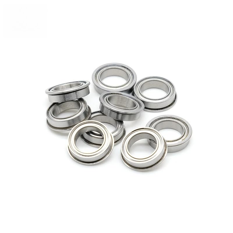 F6700ZZ Flange Bearing 10x15x4 mm (10 PCS) Double Shielded Deep Groove Flanged F6700 Z ZZ Ball Bearings F6700Z - size: F6700ZZ 10x15x4 mm