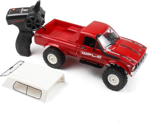 Losbenco RC Crawler 1/16 Scale RC Rock Crawler, WPL C24 All Terrain RC Car RTR 4x4 Off-Road Remote Control Trucks with LED Lights and Two Batteries for Kids and Adults