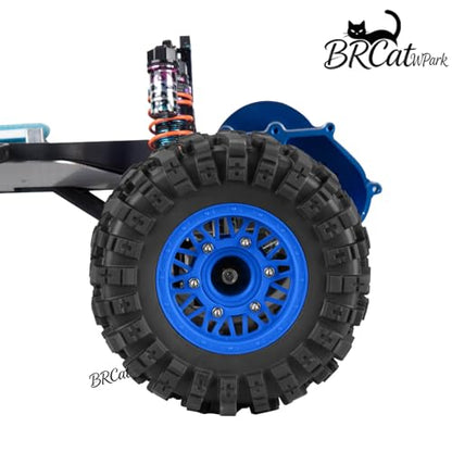 12/14/17mm Hex Hubs RC Truck Tires and Wheels for Slash 2WD 4X4,Arrm a Senton,Axia1,Rc 4wd,Red cat RC Truck,BRCatWPark RC Short Course Truck Wheels and Tires w/Sponge,(4Pcs) Navy Blue - color: Navy Blue - (12/14/17mm Hex)