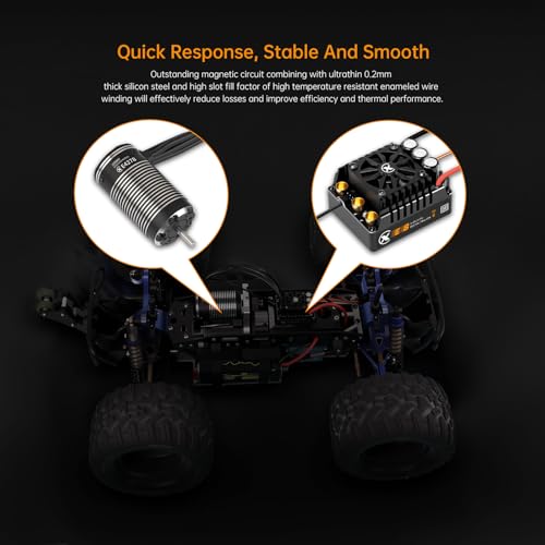 XC E4278 & E8 Sensored Brushless Motor and ESC Combo for RC Car,3-6S Lipo,IP67 Water Proof,Applicable to:1/8