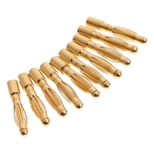 20 Pairs Gold-Plated 2MM 2.0MM Banana Plug Bullet Male and Female Connector Adapter for RC Lipo Battery ESC Motors (2.0MM) - size: 20 Pairs 2.0MM