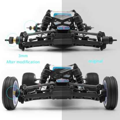 Hard Steel 1144 Front & Rear Axle Drive Shafts (+3mm Wide)/(+5mm Wide) CVD Driveshafts Upgrades Parts Accessories for 1/24 RC Crawler Car Losi Micro-B Buggy Replace (+3MM Wide) - color: +3mm Wide