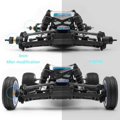 Hard Steel 1144 Front & Rear Axle Drive Shafts (+3mm Wide)/(+5mm Wide) CVD Driveshafts Upgrades Parts Accessories for 1/24 RC Crawler Car Losi Micro-B Buggy Replace (+3MM Wide) - color: +3mm Wide