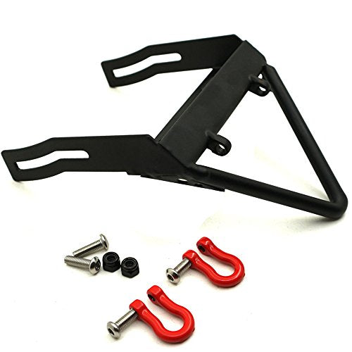 Steel Front Bumper with 2 Pcs Winch Mount Shackles for 1/10 Axial SCX10 RC Model Crawler Car #A