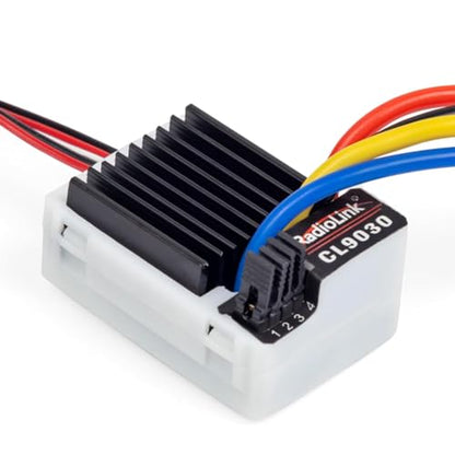 Radiolink Cool 9030 ESC 90A Brushed (2-4S) Waterproof Built-in BEC 5A Selectable 5.5V/7.5V for 1/10 RC Truck Crawlers Tanks Cars Bait Boats (XT60 Plug)