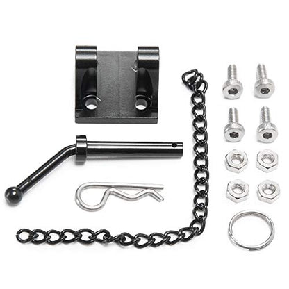 1set 1/10 Scale Alloy Metal Trailer Tow Pintle Hook Chain for 1:10 RC Crawler Car SCX-10 D90 TF2 Truck Accessory