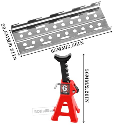 RC Crawler Accessories Roof Simulation for 1/18 1/24 RC Crawler Trx4m SCX24,Antenna/Jack Stands/Shackles/Shovel/Box/Metal Perforated Plates/Tow Rope,Red - color: Red(1set)