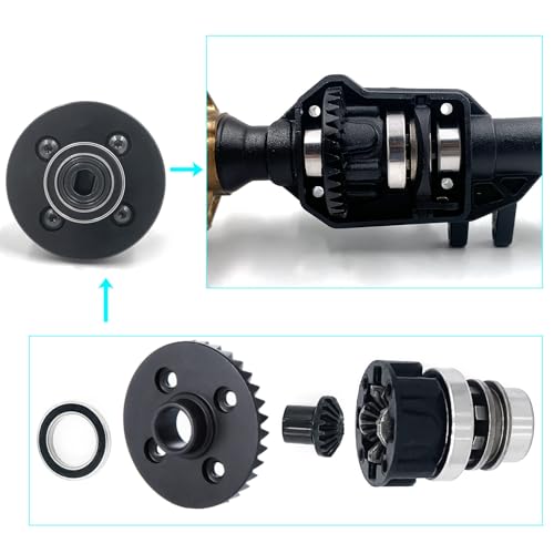 12T-33T Overdrive 10T-35T Underdrive Steel Diff Gears for TRX4 TRX6 | 1/10 RC Crawler Car Upgrades Bevel Gear Ring Pinion Set
