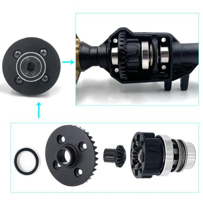 12T-33T Overdrive 10T-35T Underdrive Steel Diff Gears for TRX4 TRX6 | 1/10 RC Crawler Car Upgrades Bevel Gear Ring Pinion Set