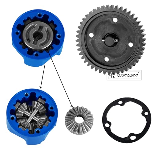 46T Center Differential Assembly #9585 Upgrades Part for Sledge 1/8,Heavy Duty Medium Carbon Steel & Aluminum Alloy RCarmumb RC Truck Replacement Upgrade,Navy Blue - color: Navy Blue(1set)