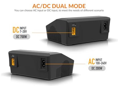 Lithium Battery Charger M6DAC AC200W Dual Battery Balance Charger | discharger for 1-6S LiPo LiHV LiFe Lion 1-10S PB 1-16S NiMh chargers 65W Phone Wireless Charging for RC plane car boat