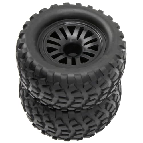 4Pcs OD 4.9" RC Wheel Rim Rubber Tires Set 12mm Hex Compatible with HSP Redcat Exceed Tamiya HPI Kyosho 1/10 Off-Road Buggy Monster Short-Course Truck Car