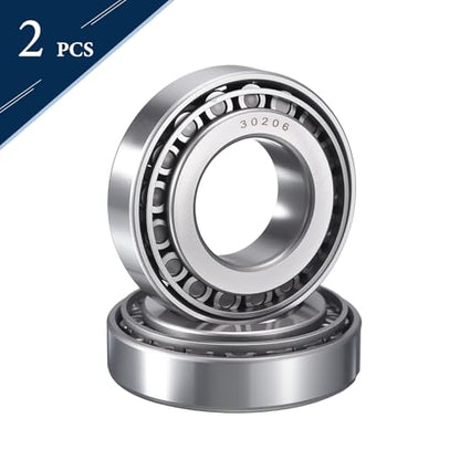 2 Pack 30206 Tapered Roller Bearing Cone and Cup Set | 30mm Bore 62mm OD 17.5mm Cup Width, Chrome Steel Wheel Bearings, ABEC-3 - size: 30206