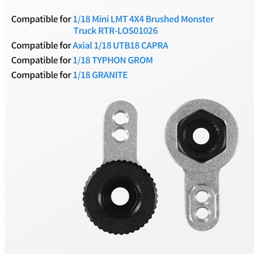 25T Servo Arm for ARRMA 1/18 Granite Grom/1/18 Typhon GROM/1/18 Mini LMT 4X4/1/18 UTB18 Capra Upgrade Parts (Silver) - color: Silver