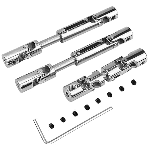 3Pcs Stainless Steel RC Upgrade Universal Drive Shaft Front/Medium/Back Kit CVD Transmission Joint 57mm-71mm for WPL MN Modes B16 B36 MN77 FY004 6WD 6X6 1/16 Military Truck Crawler Car Accessories