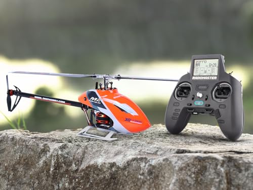 OMPHOBBY M2 EVO MK2 Ready To Fly RC Helicopter Outdoor Dual Brushless Motors Direct-Drive 6CH Remote Control Helicopters for Adults, 3D RC Plane with Remote Control Mini Drone RTF White