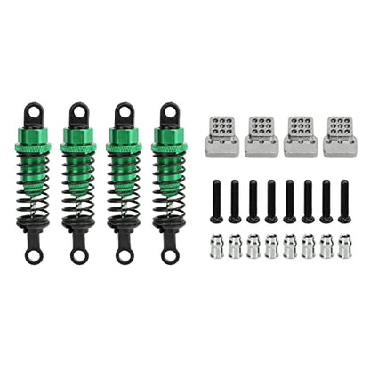 RC Shock Absorbers, 4Pcs 64 mm Metal Shock Absorber Damper with Shock Mount Aluminum Alloy Adjustable Remote Control Car Shock Absorber Oil Damper (Green) - size: Green