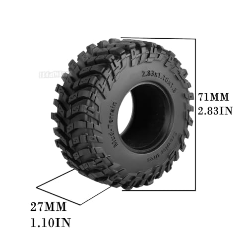 RC 1.3 Soft Silicone Rubber Wheel Tires for 1/18 TRX4M/Ascent-18/FMS 1/24 SCX24 RC Crawler,1.3" Soft Mud Terrain/Rock Crawling/Swamp Claw Mud Terrain/Road RC Tires 4Pcs,Style (E) - style: 4Pcs 1.3 Rubber Wheel - (E)