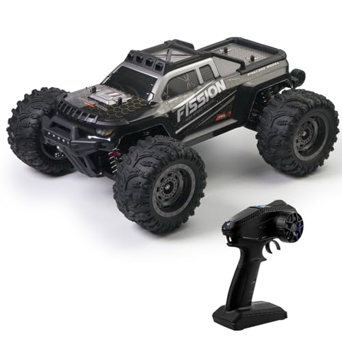 A ALPHA Brushless RC Monster Truck with Metal Drivetrain & ESP Stability, Upgrade-Free 1/12 4WD RC Truck Built for Repeated High-Speed Runs