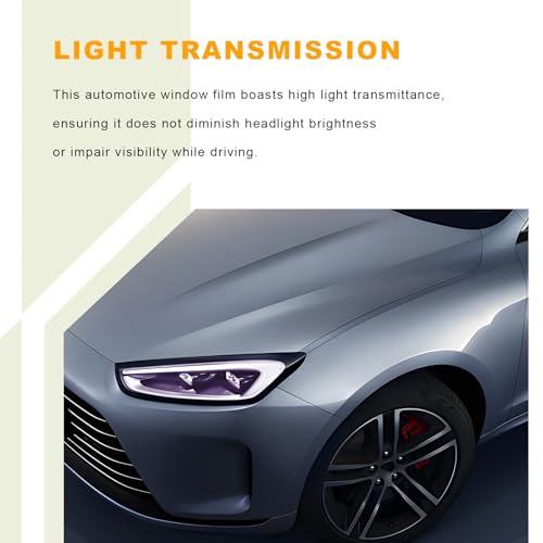 Car Headlight Vinyl Film, 48"×11.8" Self-Adhesive Car Headlight Tint Sticker with Squeegee & Cutter, Waterproof Wrap Film Roll for Vehicle Headlights Taillights Fog Lights (Purple) - color: Purple