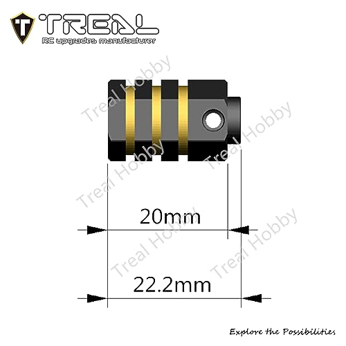 Treal Brass Extended Wheel Hubs Hex Pins Blackening 4pcs-Set Compatible with TRX-4 RC Car +15mm