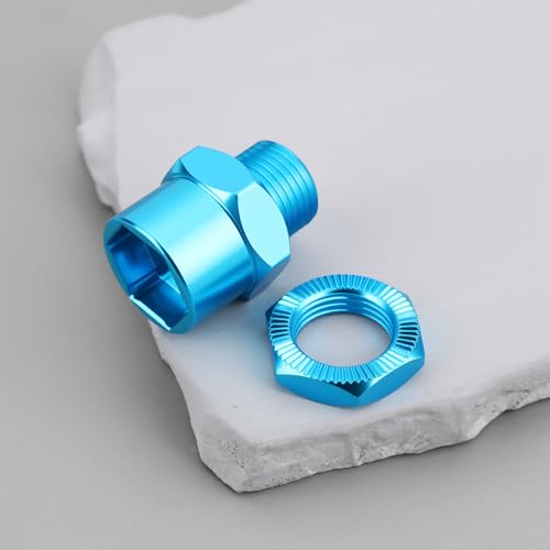 1 Set 12mm to 17mm Wheel Hex Hub Adapter Extension Conversion for 1/10 RC Car Upgrade Parts Light Blue - color: Blue