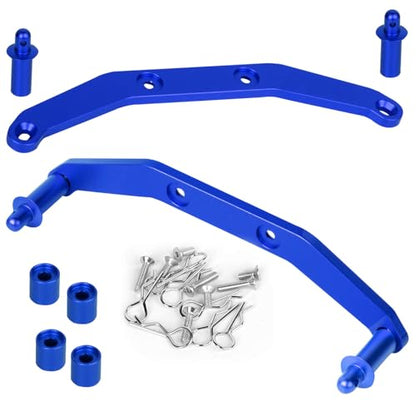 Body Post Extensions,Aluminum Front & Rear Body Mount Post Set for 1/10 Slash 4X4 /Stampede 4X4 VXL,RC Hops Up Upgrades Parts for Stampede 4X4 VXL/Slash 4X4 VXL,Replace 6815R,Red - color: Blue (Front & Rear)