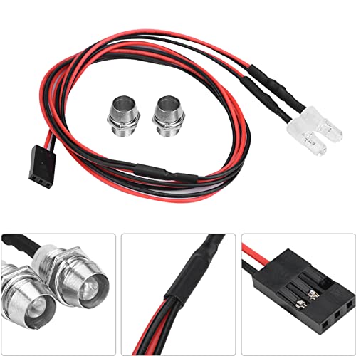 2Pcs RC Light Kit, 5mm RC LED Light Kits, High Brightness Car Light Kit, High Simulation Taillight Headlights for 1:10 Type Drift Car, No. 12 Light Red Light