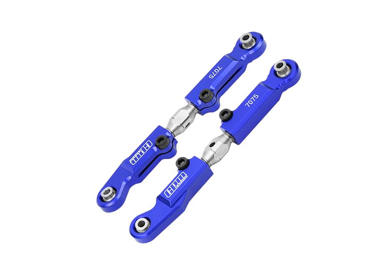 GPM Aluminum 7075 + Stainless Steel Rear Camber Links for Tekno 1/10 MT410 2.0 4X4 Pro (Blue) - color: Blue