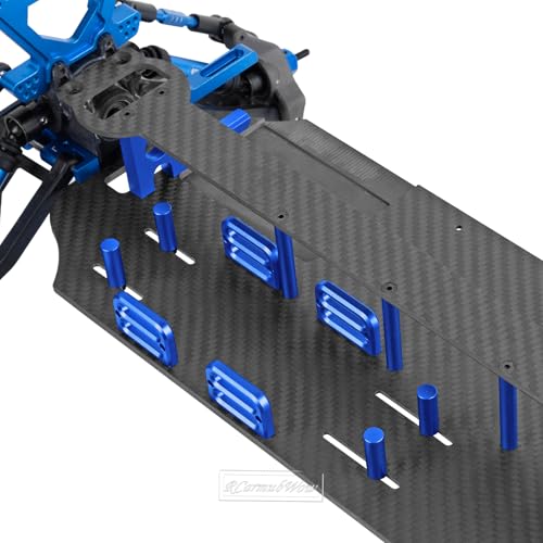 Carbon Fiber Chassis Upgrades Part for 1/10 F0rd F15O Rapt0r R 101076-4,RC Chassis Protect Armor Skid Plate Guard,Navy Blue - color: Navy Blue(1set)