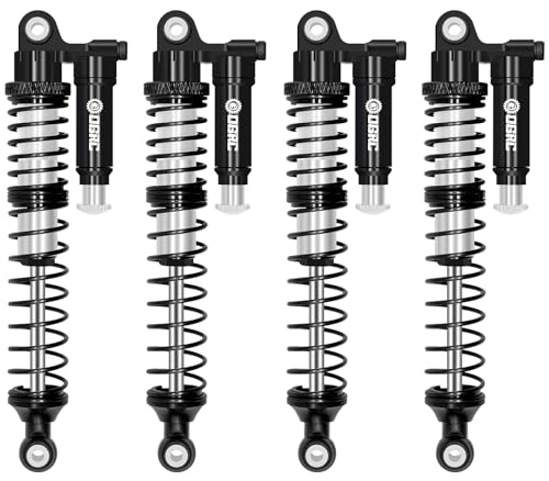 OGRC 100mm Aluminum Adjustable Piggyback Shock Absorber RC Damper for Axial SCX10 TRX4 TRX6 D90 1/10 RC Crawler Upgrade Parts (Silver) - color: Silver