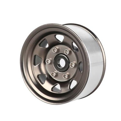 4PCS 1.55 inch Metal Beadlock Wheel Hub RC Car Aluminum Alloy Wheel Rim for 1/10 RC Crawler Car for Axial 90069 D90 TF2 Tamiya CC01 CC02 LC70 LC80 MST(Silver+Gray) - color: Silver+gray