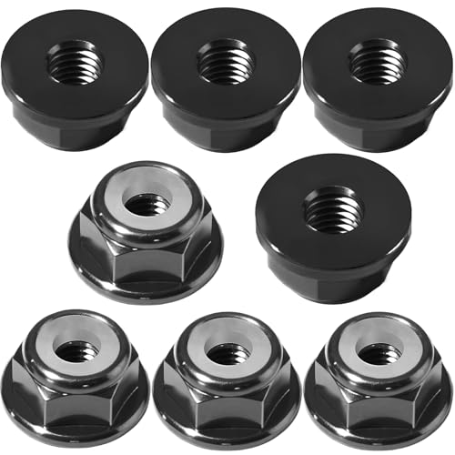 4Pcs M2 Flange Lock Nuts Metric Nylon Inserted Hex Self-Lock Non-Slip Aluminium Self Clinching Nuts for 1/24 RC Car Axial SCX24 Furniture DIY Industrial Construction Fasteners - color: Black, size: 8Pcs